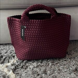 Naghedi St. Barths medium tote bag. Bordeaux. Burgundy. New.